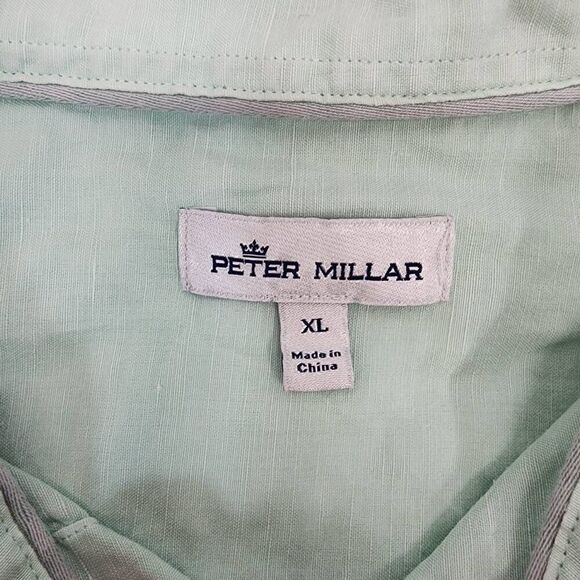 Peter Millar Size XL Long-Sleeve Button-up Linen Blend Men's Shirt R19 - Picture 6 of 7